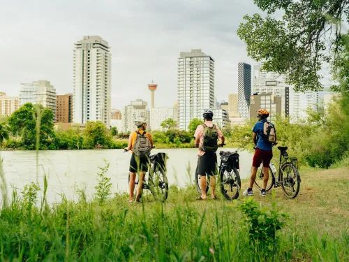 View of downtown Calgary, AB, from St. Patrick's Island.