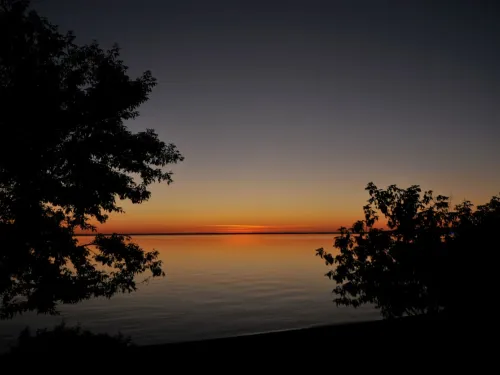 A photo of a sunset on Cold Lake