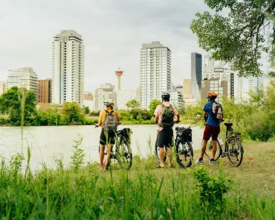 View of downtown Calgary, AB, from St. Patrick's Island.