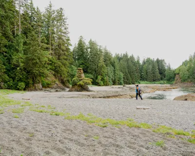 Walking at Kiixin Beach, Huu-Ay-Aht First Nation, Bamfield, BC.