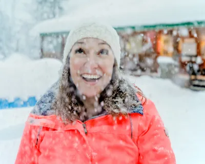 Quesnel BC cross-country skiing happy face Bonnie Grenon