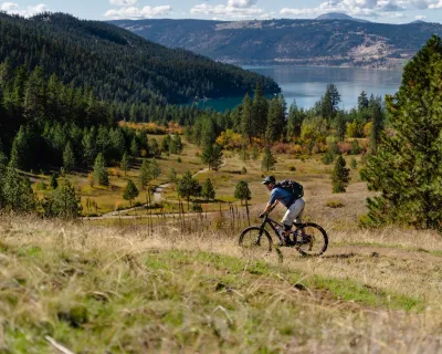 Biking at Kalamalka Lake Provincial Park, Vernon BC.