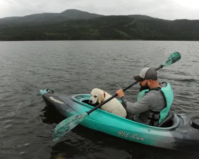 Kayaking at Grande Cache Lake.