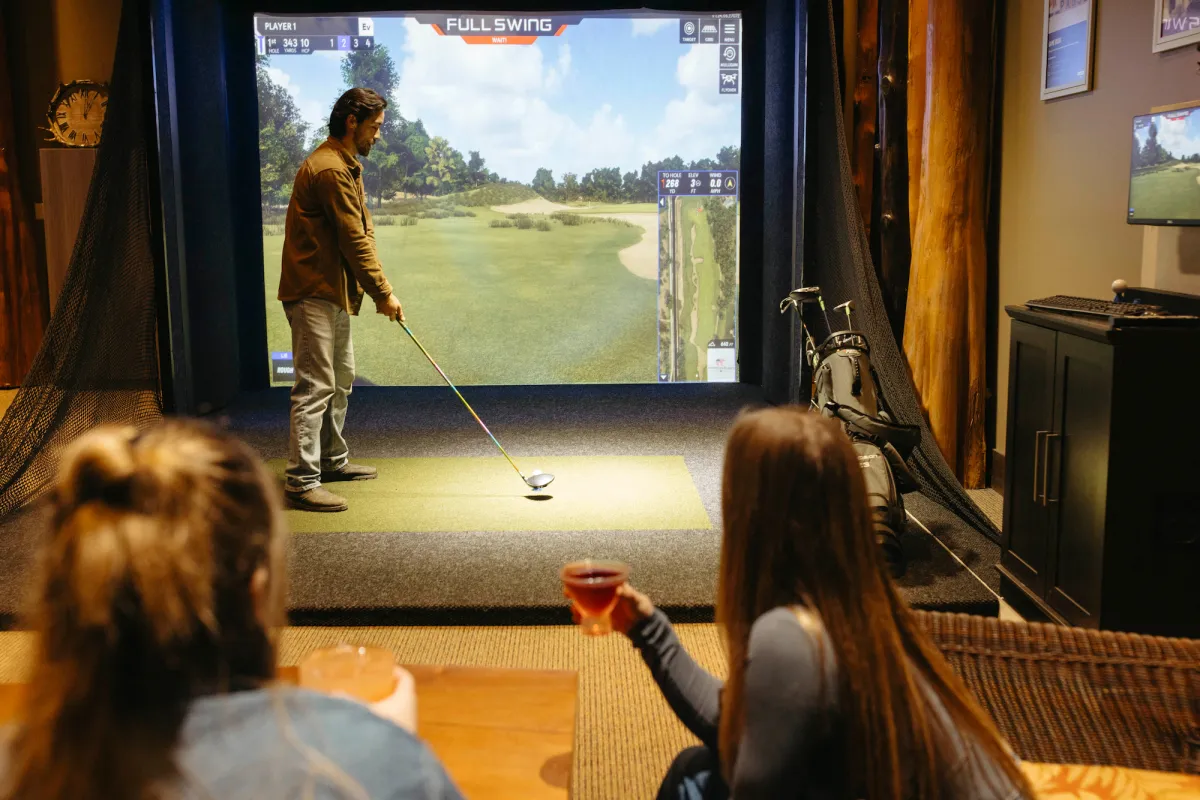 Rimrock Casino sport simulator playing indoor golf Port Alberni BC