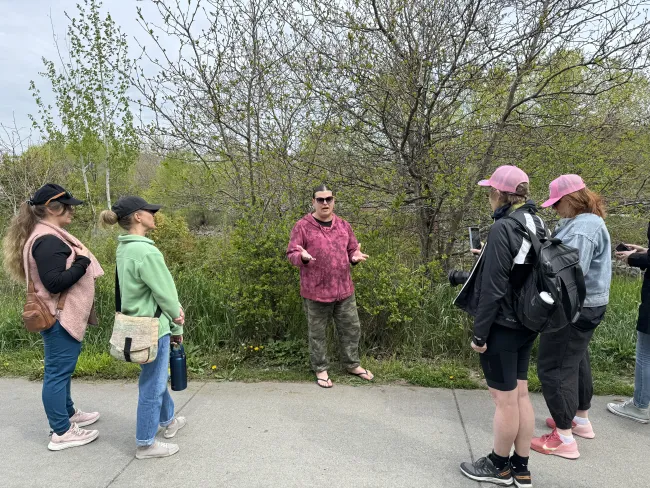 Jasmine Peone with Wildrose Native Traditions leads monthly plant walks in downtown Kelowna in partnership with Kelowna Museums