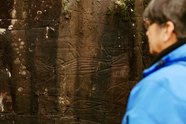 Petroglyphs Sproat Lake Port ALberni BC